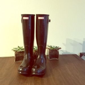 Hunter Original High Gloss - Black - Size 7M/8F