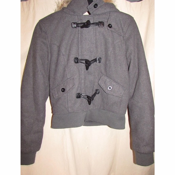 Grey hooded jacket