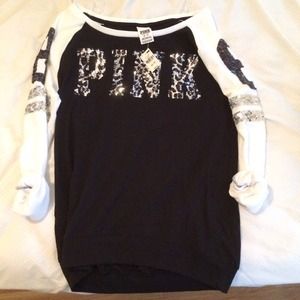 BNWT PINK sequin long sleeve shirt