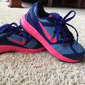 Blue and Pink Nikes for toddler girls