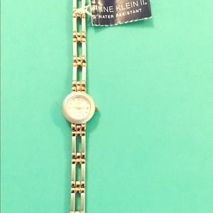 Anne Klein dainty wrist watch gold and silver tone