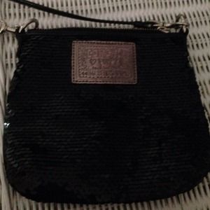 Coach black sequined cross body bag