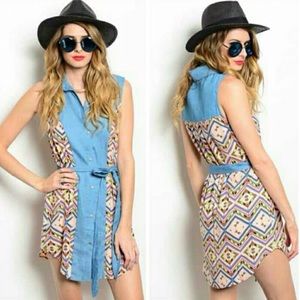 Jean material dress