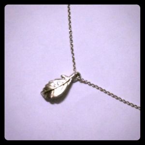 Silver leaf necklace