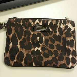Authentic Leopard Print Coach wristlet