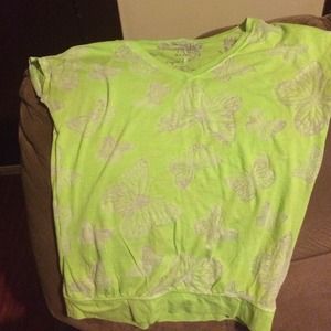 Bright sheer butterfly top