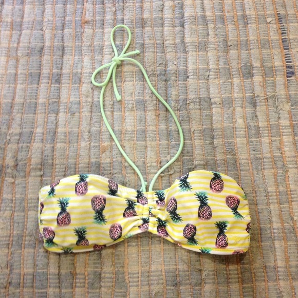 Retro pineapple bikini top size medium