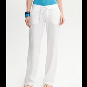 Banana Republic white linen pants