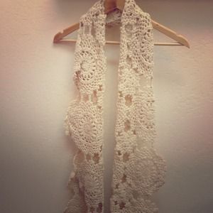 Unique crocheted scarf.