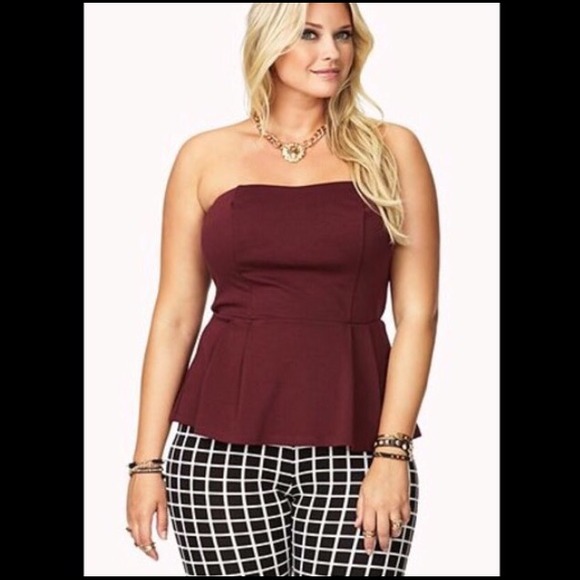 Forever 21 peplum tube top