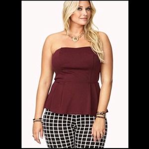 Forever 21 peplum tube top