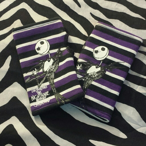Jack Skellington fingerless wrist gloves