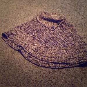 Black and grey poncho. Great for winter, very warm