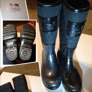 Coach Women's Black Pearl Rain Boot