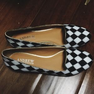 Andrew Stevens cheked leather loafers