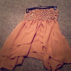 Strapless cheetah print top
