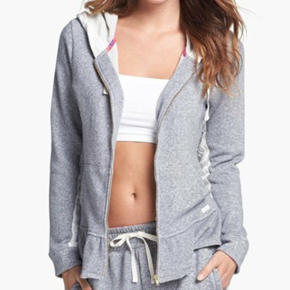 NWT Kensie Lace Trim Warm Weekend Hoodie S