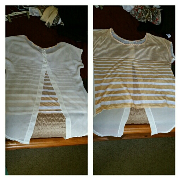 Striped blouse longer on the back