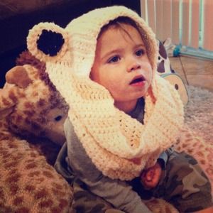 Toddlers teddy bear Infiniti scarf/beanie