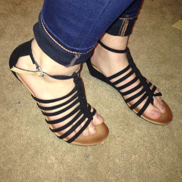 Black gladiator shoes