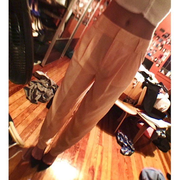 Alice and Olivia peach trouser pant