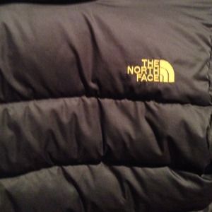 Boys Grey and yellow North Face Coat