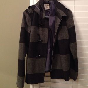 Size L grey and black coat from Old Navy