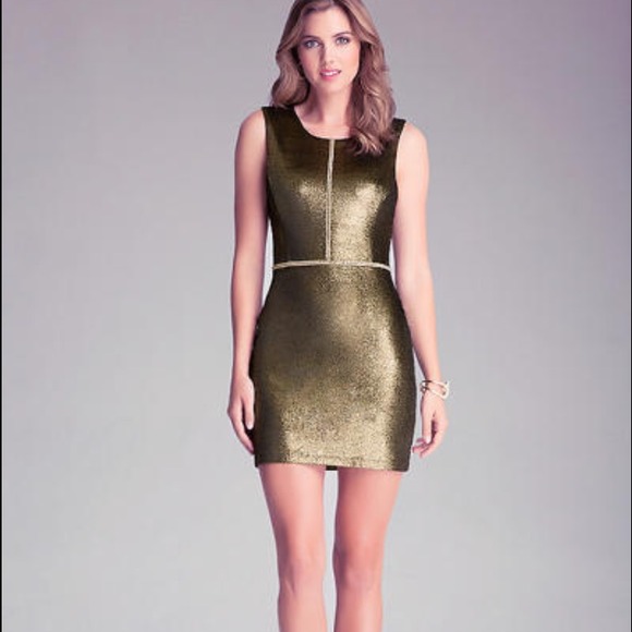 Bebe Metallic Gold Dress - Picture 2 of 2