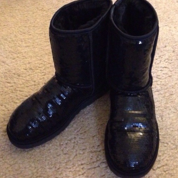 Black sequin uggs