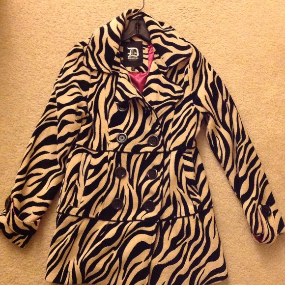 Tan n black Zebra print coat
