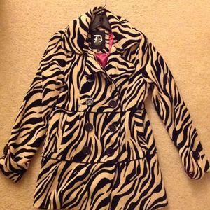 Tan n black Zebra print coat
