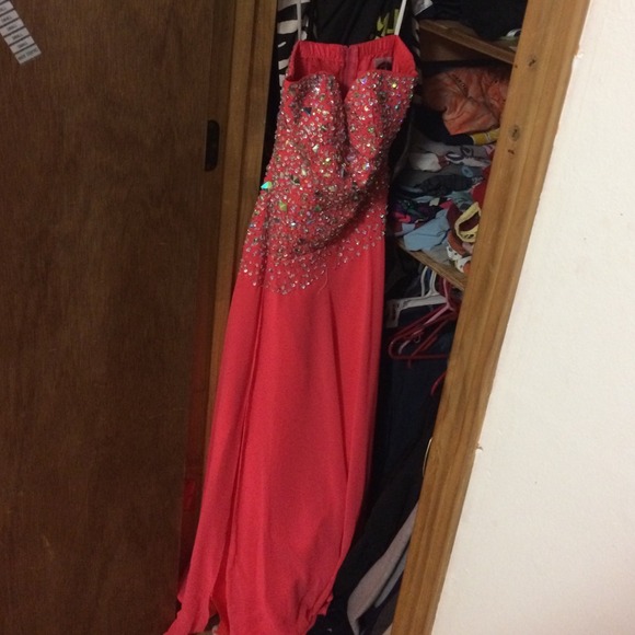 Coral prom dress