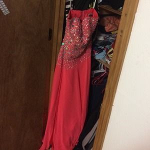 Coral prom dress