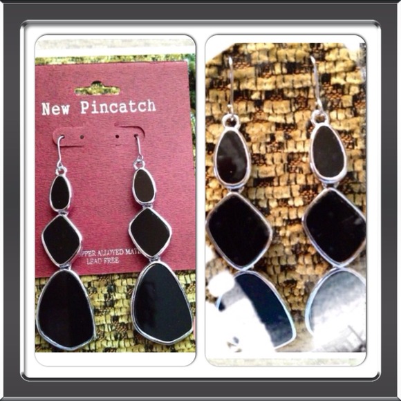 Stylish Black & Silver Earrings