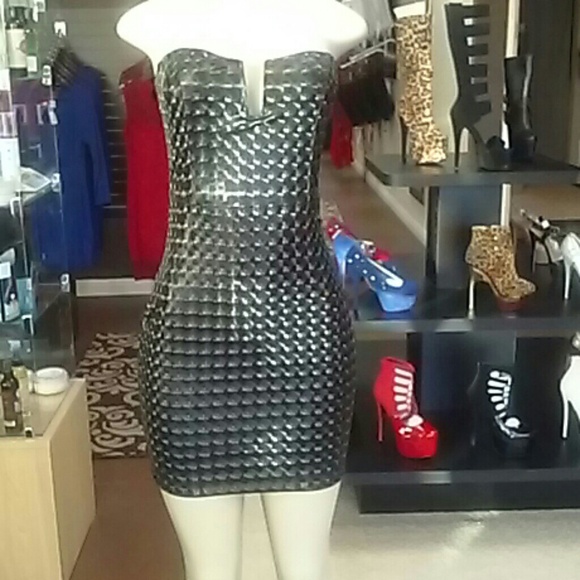 Black 3D Hologram Mini Dress