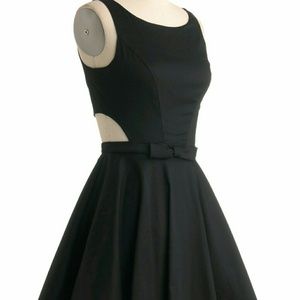 Black backless cocktail dress