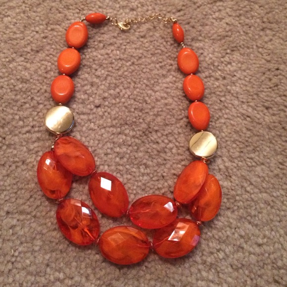 Orange statement necklace