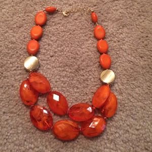 Orange statement necklace