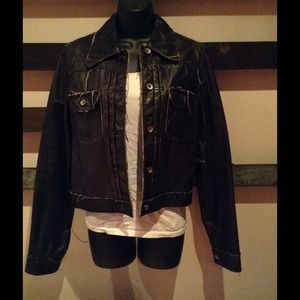 Distressed Guess Leather Jacket