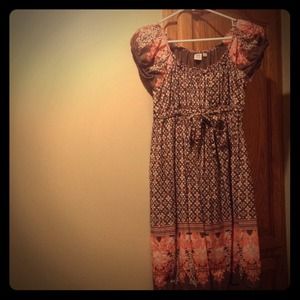 Printed high-waisted dress