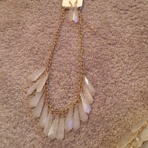 Cream icicle necklace and earring set