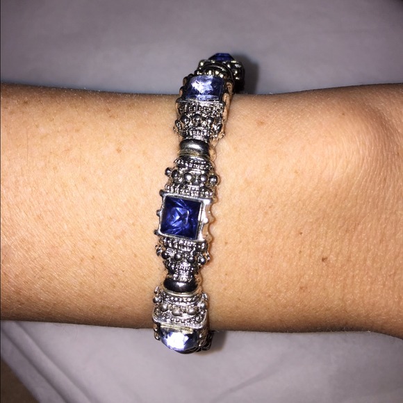 Blue and silver bracelet