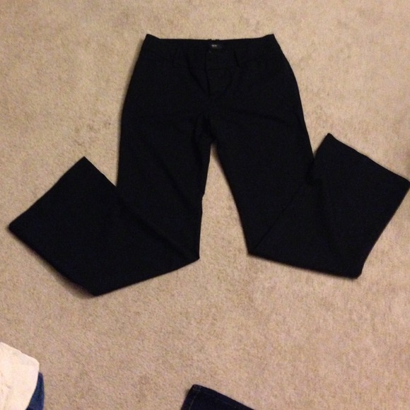 Black pin stripe slacks