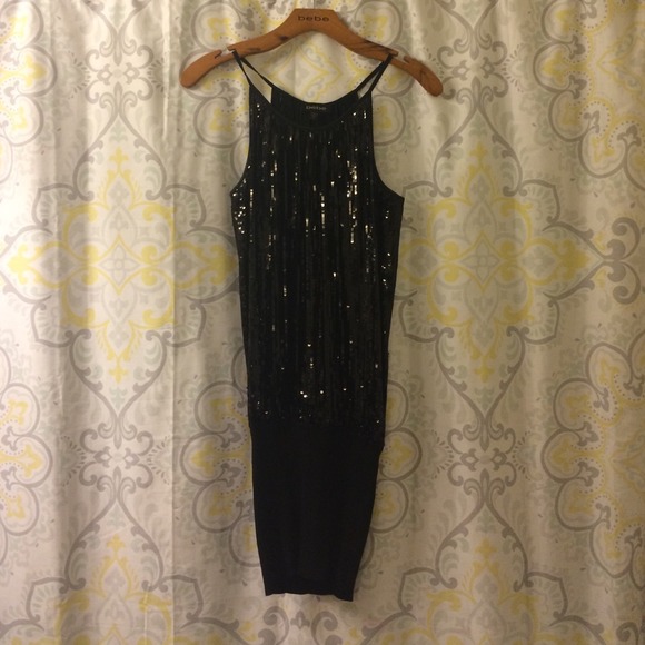 Bebe black sequin dress - Picture 1 of 4