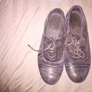 All saints silver loafers
