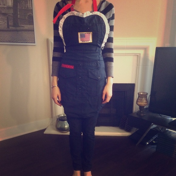 Apron hand made from fire fighters uniforms.