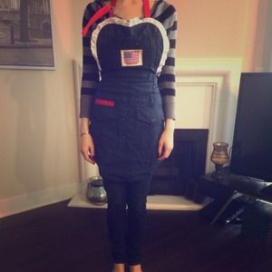 Apron hand made from fire fighters uniforms.