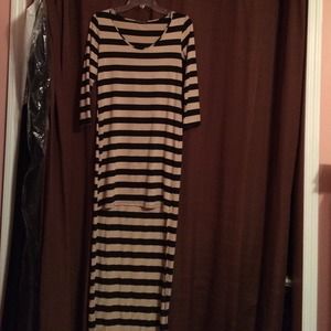 Black and beige high-low dress