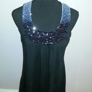Sequin neckline FANG tank