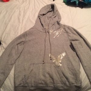 Grey pullover hoodie from American Eagle